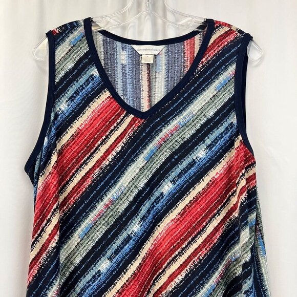 Christopher & Banks V-Neck Asymmetrical Hem Top Size XL Sleeveless - Picture 2 of 8